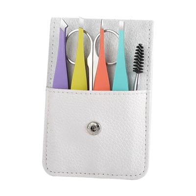 VALICLUD 1Set Portable Eyebrow Trimming Kit of Eyebrow Scissors and Tweezers for Easy Grooming Travel Friendly Grooming Tools for Shaping