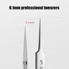 3Pcs Silver Professional Blackhead Tweezers Set, Facial Blackhead Remover Tools with Precision Tips, Acne Extractor view 2