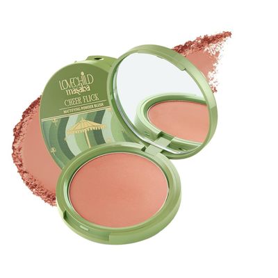 BEMT Cheek Flick Mattifying Powder Blush, Luxurious Buildable Coverage Enriched with Vitamin E, (Light Brown) - 9g