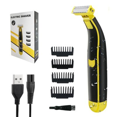 Men's Electric Shaver, Full Body Washable Dual Blade Wet & Dry Razor, USB Rechargeable,4 Precision Trimmer Heads for Beard, Facial, Body Grooming, Great for Gift (1PC)-Model #3