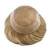 WigVivid Toupee Hair for Men Hairpiece Swiss Lace Mens Toupee Real Human Hair Replacement System for Men Bleached Knot Natural Looking 6X8#22R Light Blonde 100% Density view 3