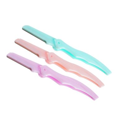 WRITWAA Folding Eyebrow Razor 3-Pack Portable Eyebrow Shaping Tool for Women Protective Cover for Travel and Daily Grooming