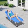 CASADEAR Tanning Chair with face and arm Holes.5-Position Adjustable (Recline/Flat), Ergonomic Back. Sturdy Frame (400lbs), Cotton pad, Removable Pillow. Fits 6.2ft, no Assembly, Easy fold,Blue view 2