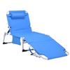CASADEAR Tanning Chair with face and arm Holes.5-Position Adjustable (Recline/Flat), Ergonomic Back. Sturdy Frame (400lbs), Cotton pad, Removable Pillow. Fits 6.2ft, no Assembly, Easy fold,Blue view 4
