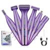 Electric Razor for Women,6 in 1 Women's Bikini Trimmer Shaver for Women & Men Pubic Hair, Private Area, Legs, Eyebrow,Face, Nose, Eyebrow, Body Hair Removal IPX5 Waterproof Wet & Dry view 1