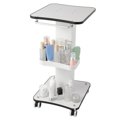 INPAITOO Beauty Rolling Cart, 3-Tier Esthetician Machine Mobile Cart with Storage Trays, Salon Spa Mobile Tray with 4 Locking Wheels, Roller Tray for Beauty Instrument Storage
