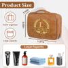 3-in-1 Large Personalized Leather Toiletry Bag For Men, Christmas Fathers Day Birthday Gifts For Dad Him Boyfriend Husband, Custom Mens Toiletry Travel Organizer Bag Dopp Kit Gift, Groomsmen Gifts view 4