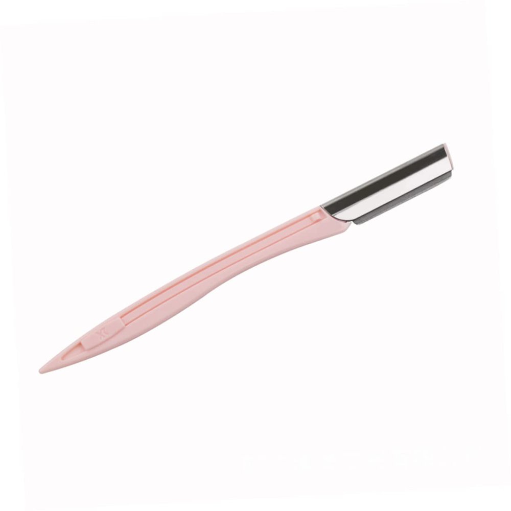 Beaupretty 3Pcs Portable Stainless Steel Eyebrow Razor Makeup Tool Kit for Women and Non Slip Grip Eyebrow Trimmer for Precise Hair Removal for Travel Pink