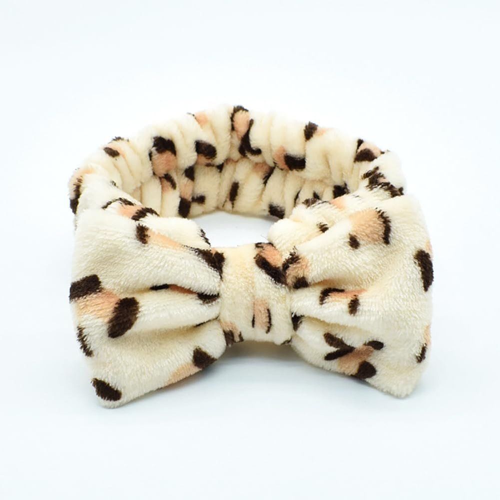 2 Pcs Spa Headband Set,Leopard Face Washing Headband Set for Yoga Washing Face Makeup (Coffee)