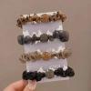 2 Packs Flower Hair Scrunchies for Women, Leaf Embroidery Acrylic Pearl Elastic Hair Ties, Elegant Hair Band, Hair Accessories for Parties, Daily Use (4pcs Style A, 2 Count (Pack of 1)) view 3
