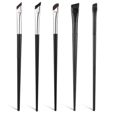 5 Pcs Eyeliner Brushes for Precision Makeup Application Fine Angled Makeup Brushes Ultra Thin Slanted Flat Angle Eye Cosmetic Brush Concealer Brush Professional Beauty Cosmetic Tool