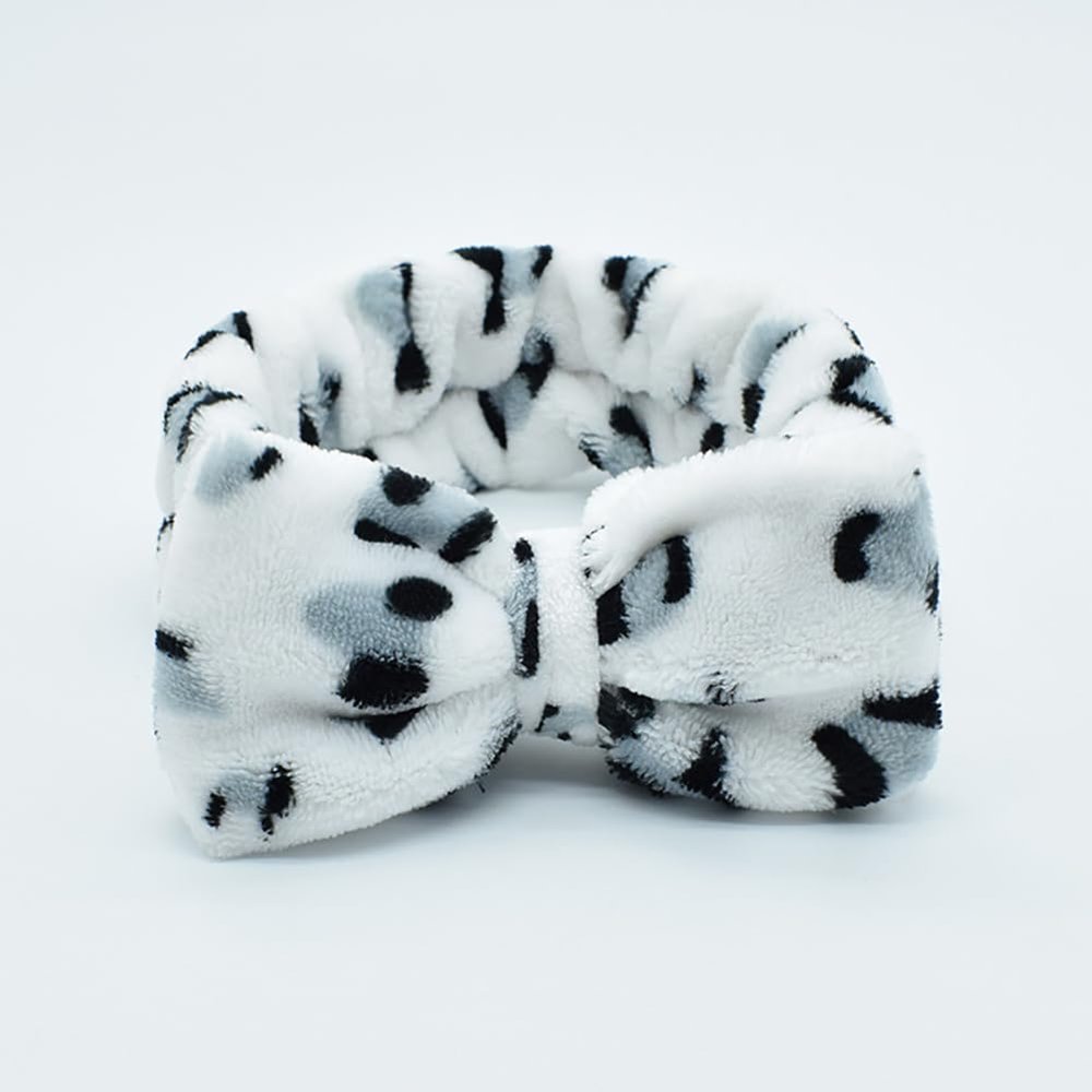 2 Pcs Spa Headband Set,Leopard Face Washing Headband Set for Yoga Washing Face Makeup (White)