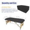 20PCS Disposable Fitted Massage Table Sheets, Heavy Duty Elastic Disposable Bed Cover, Breathable Disposable Fitted Sheets for Spa Black Non Woven Fabric 36 x 85 Inch view 2