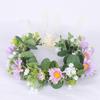 Purple Chrysanthemum Crown Wreath Wedding Floral Headpiece Boho Flower Headband for Women Girls view 1