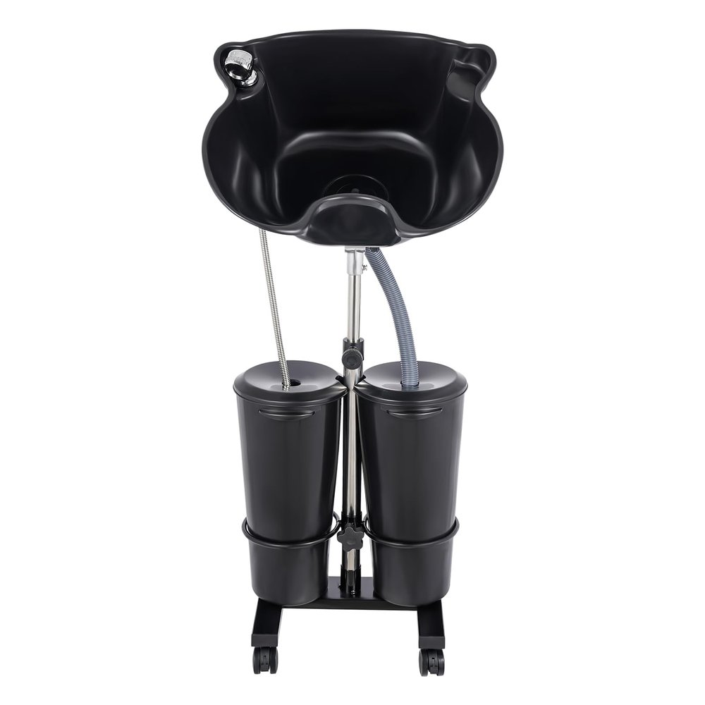 Portable Shampoo Bowl, Salon Sink with Electric Pump, Hair Washing Station with 2 Bucket & Drain Hose, Adjustable Hair Washing Sink Shampoo Basin for Home Salon Use (US Stock)