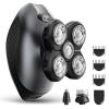 Electric Razor for Men, 5-in-1 Multi-Function Electric Shavers for Men, IPX7 Waterproof Bald Head Shaver with LED Display, Rechargeable Beard Trimmer Body Hair Trimmer, Ideal Gifts for Husband (Black) view 1