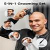 Electric Razor for Men, 5-in-1 Multi-Function Electric Shavers for Men, IPX7 Waterproof Bald Head Shaver with LED Display, Rechargeable Beard Trimmer Body Hair Trimmer, Ideal Gifts for Husband (Black) view 3