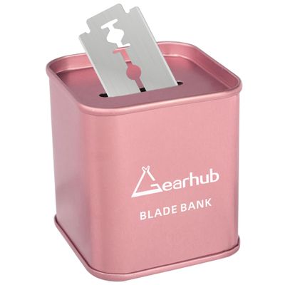 Gearhub Blade Bank Sharps Disposal Container Safely Store Used Safety Razor Blades Large Capacity for Barber Shops & Personal Use Sealed Design Holds 300+ Blades Matte Pink
