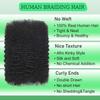 10 Inch Afro Kinkys Bulk Human Hair Afro Kinky-Curly Human Hair for Mini Twist 100g/Pack Natural Black 4C Dreadlock Extensions for Permanent Sister Locs/Mini Twists/Braids/Repair view 2