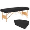 40PCS Disposable Fitted Massage Table Sheets, Heavy Duty Elastic Disposable Bed Cover, Breathable Disposable Fitted Sheets for Spa Black Non Woven Fabric 36 x 85 Inch view 1