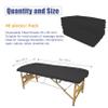 40PCS Disposable Fitted Massage Table Sheets, Heavy Duty Elastic Disposable Bed Cover, Breathable Disposable Fitted Sheets for Spa Black Non Woven Fabric 36 x 85 Inch view 2