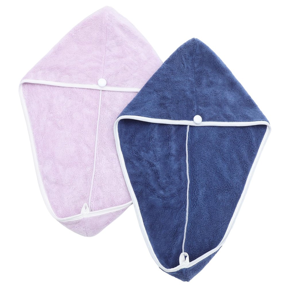 DEARMAMY Microfiber Hair Towel Wraps for Women 2pcs Fast Drying Turban Towels Lightweight and Compact