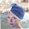 DEARMAMY Microfiber Hair Towel Wraps for Women 2pcs Fast Drying Turban Towels Lightweight and Compact view 2