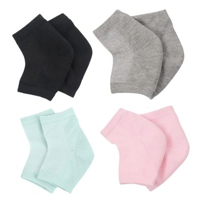 DECORNIJIA 4pairs Gel Heel Socks for Dry Cracked Feet Open Toe Moisturizing Spa Socks Ventilated Design for Men and Women for Softening and Hydrating Heels