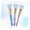 PACKOVE 3pcs Silicone Face Mask Brush for Women Includes Purple Blue Pink Transparent Packaging for Makeup Application and Skin Care Durable Handle for view 2