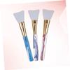 PACKOVE 3pcs Silicone Face Mask Brush for Women Includes Purple Blue Pink Transparent Packaging for Makeup Application and Skin Care Durable Handle for view 4