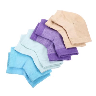 BESTYASH 4pairs Moisturizing Heel Socks for Dry Cracked Feet Gel Infused Open Toe Design to Repair and Soften Rough Skin for Comfortable Wear