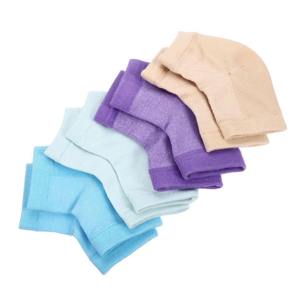 BESTYASH 4pairs Moisturizing Heel Socks for Dry Cracked Feet Gel Infused Open Toe Design to Repair and Soften Rough Skin for Comfortable Wear