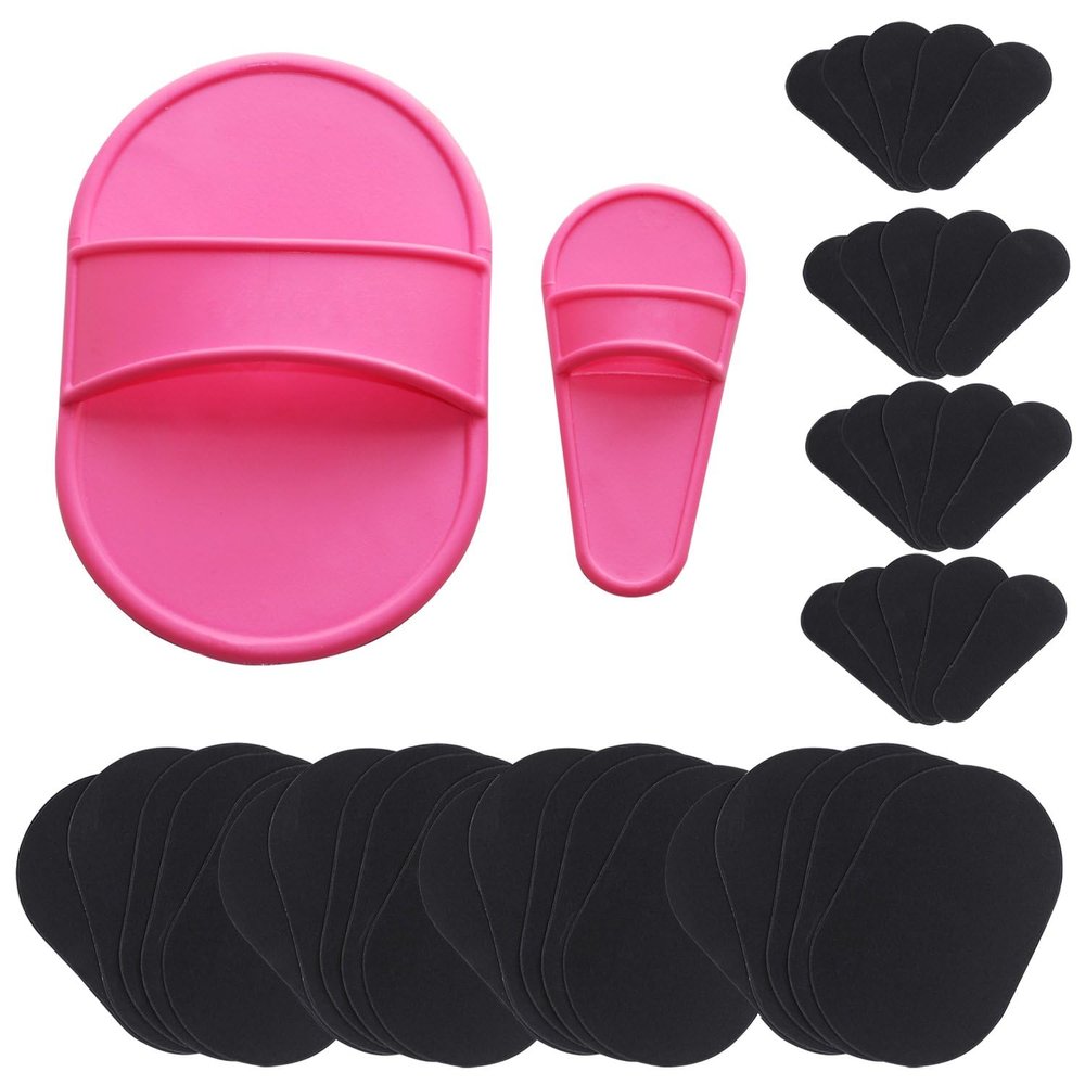 Exfoliating Hair Removal Pads x40  x2 Buffer Pad Holders  x40 Buffer Pads - Smooth Skin on Legs Arm Face Top Lip - Unwanted Hair Removal Depilation Pad