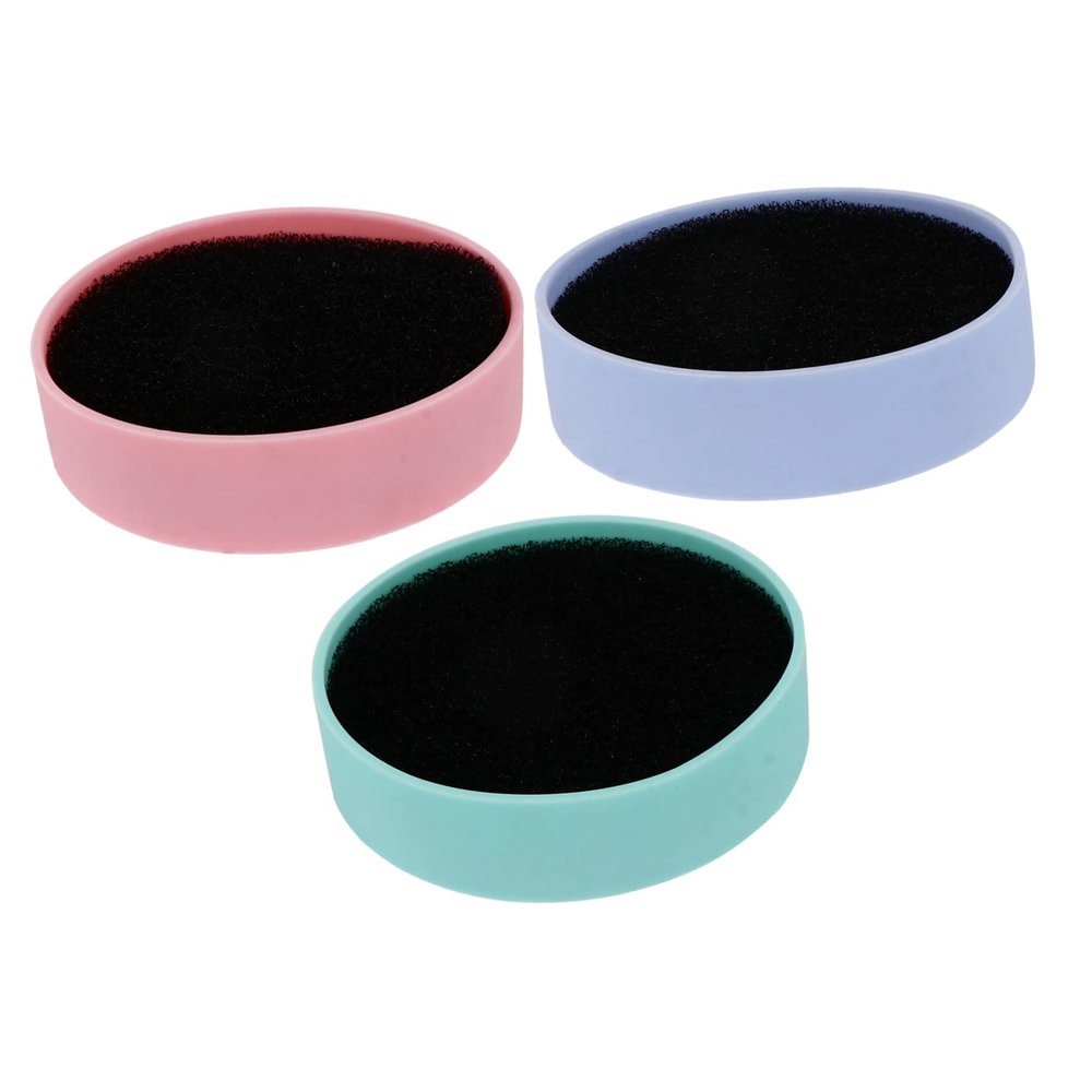 Healvian 3pcs Makeup Brush Cleaning Sponge Box Round Cleaner for Eyeshadow Brushes Dry Removal Portable Cosmetic Supplies Soft