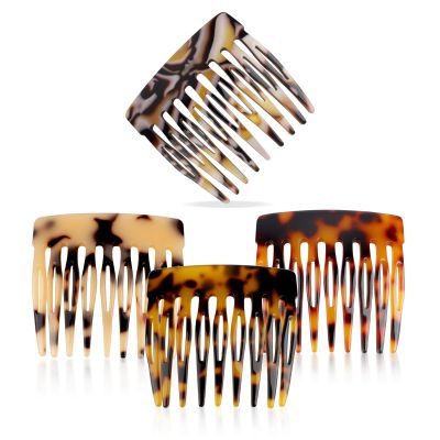 4 Pcs French Hair Comb Clips, Vintage Small French Side Hair Comb, Decorative 9 Teeth Side Hair Combs for Bun, Girls' Women Accessories
