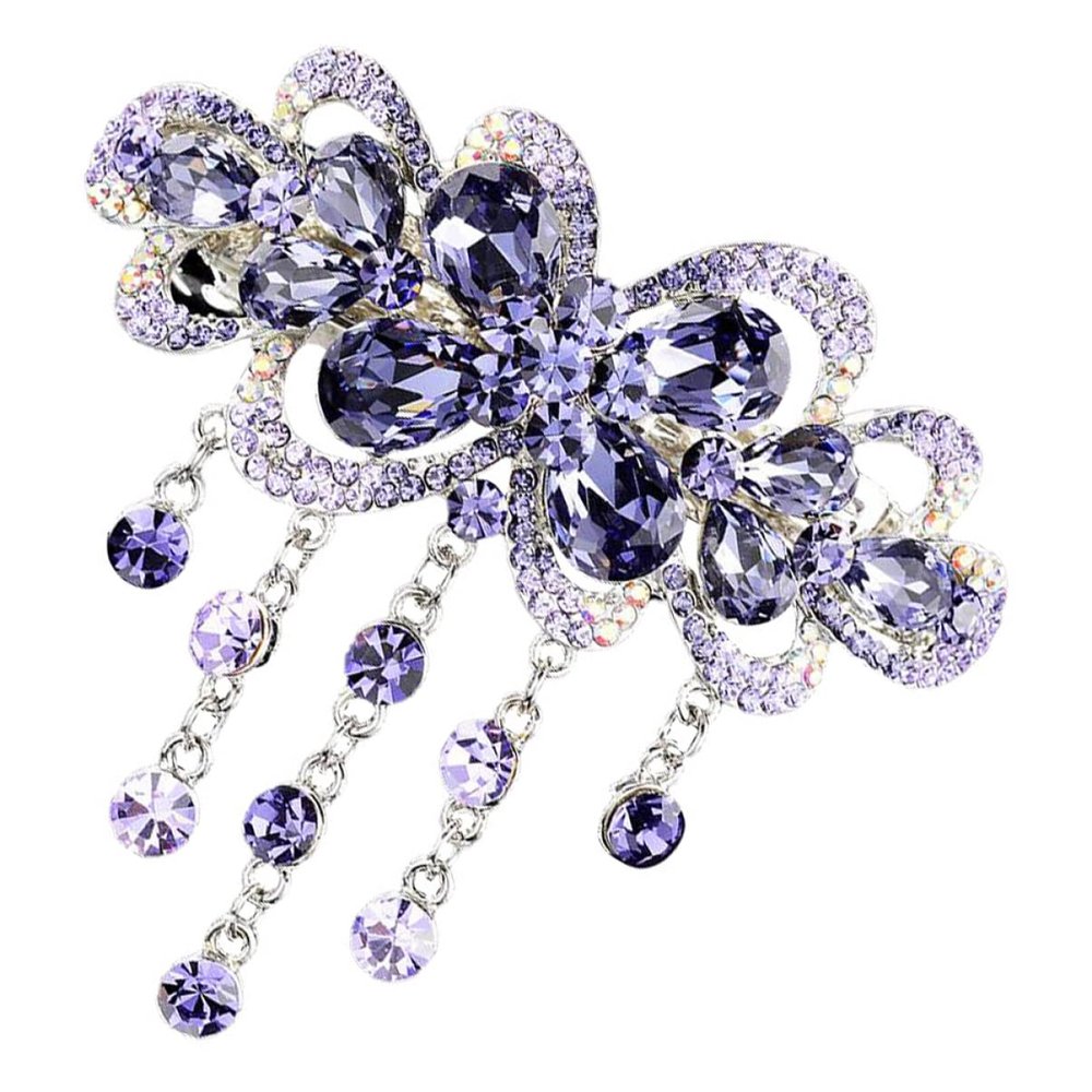 SHERCHPRY Rhinestone Hairpin French Barrette Automatic Clip for Women Accessories Minimalist Hair Hairpin