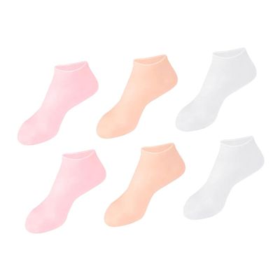 IWOWHERO 1 Pair Moisturizing Silicone Foot Mask Socks Skin Tone for Daily Care Soft and Elastic Design for Cracked Feet Convenient