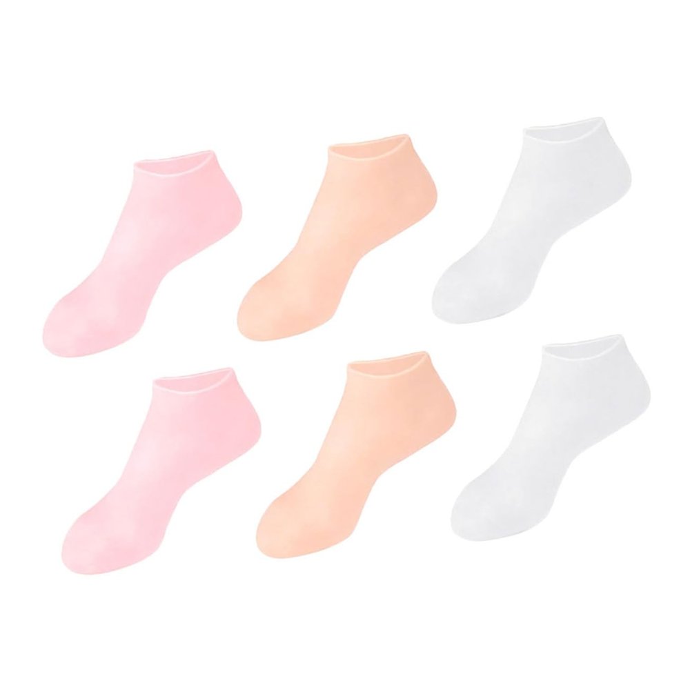 IWOWHERO 1 Pair Moisturizing Silicone Foot Mask Socks Skin Tone for Daily Care Soft and Elastic Design for Cracked Feet Convenient