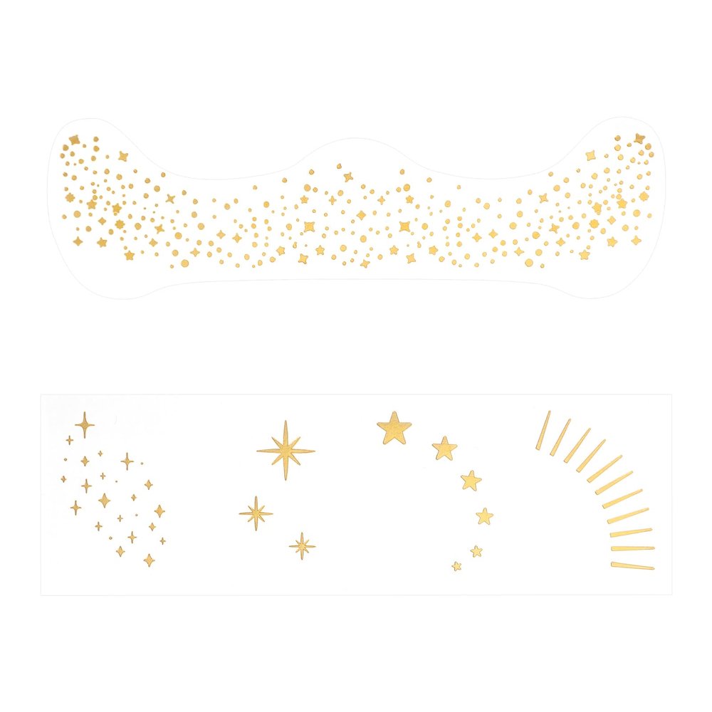 20pcs Glitter Freckles Temporary Face Tattoos, 2 Styles Waterproof Freckles Face Tattoo Glitter Makeup Patches for Teens & Women Christmas Halloween Parties (Gold)