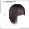 12 Inch Clip-On Real Hair Topper for Women, Brown & Black Shades, Secure, Breathable Mesh for Thinning Hair view 4