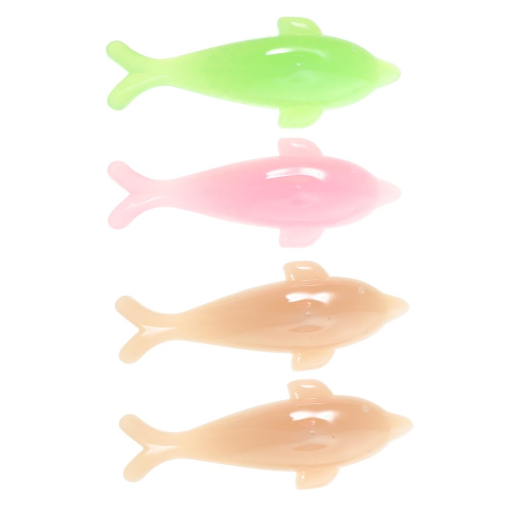 DEARMAMY Dolphin Shaped Nail Brush Set 4Pcs Multi-Functional Fingernail Cleaning Tools for Manicure Soft and Stiff Bristles for Nail Surface Cleaning Random Color