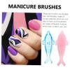 DEARMAMY Dolphin Shaped Nail Brush Set 4Pcs Multi-Functional Fingernail Cleaning Tools for Manicure Soft and Stiff Bristles for Nail Surface Cleaning Random Color view 3