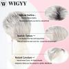 WIGYY Short Pixie Cut Wig for White Women Glueless Synthetic Wig with Bangs, Sliver Grey, Natural Look, Lightweight Heat-Resistant Protein Fiber Daily Wigs view 4