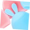 WOFASHPURET 4pcs Rabbit Face Wash Brush Facial Cleansing Brush Silicone Bristles for Delicate Skin view 3