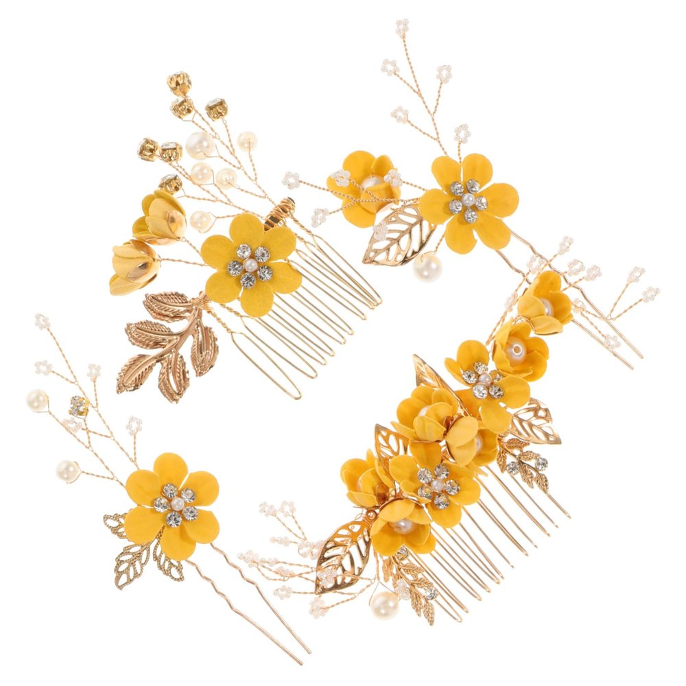 Beaupretty 1Set Elegant Floral Bridal Hair Comb Hairpin Accessories for Wedding Comfortable Delicate Design for Brides Bridesmaids for Special Occasions Charming