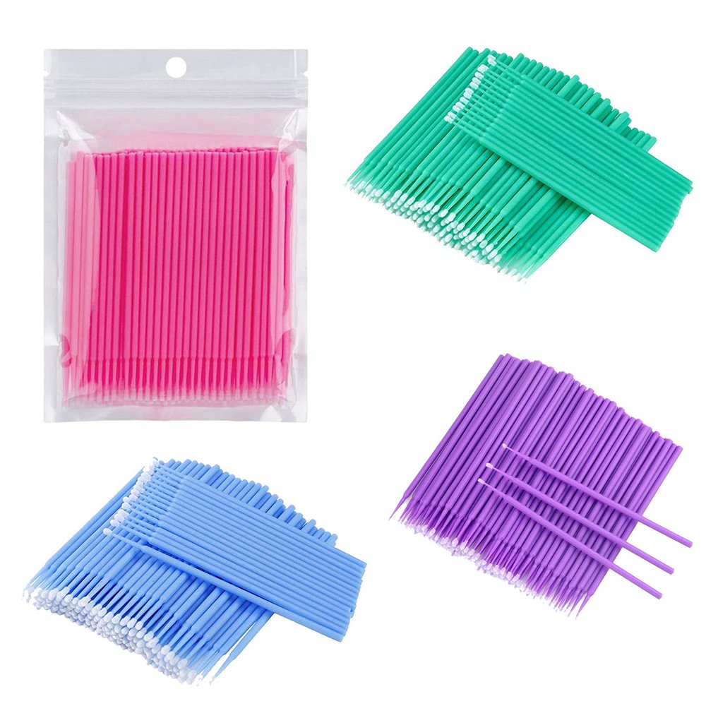 400Pcs Micro Applicators Brushes,Disposable Eyelash Extension Swabs,Make Up Mascara Brush for Personal Care Eyelashes Extensions 4 Color