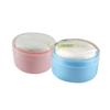 VICASKY 2pcs Portable Talcum Powder Puff Case with Dividers for Boy Girl Adorable Body Powder Storage Box Blue Pink for Travel and Home Use view 1