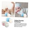 VICASKY 2pcs Portable Talcum Powder Puff Case with Dividers for Boy Girl Adorable Body Powder Storage Box Blue Pink for Travel and Home Use view 3