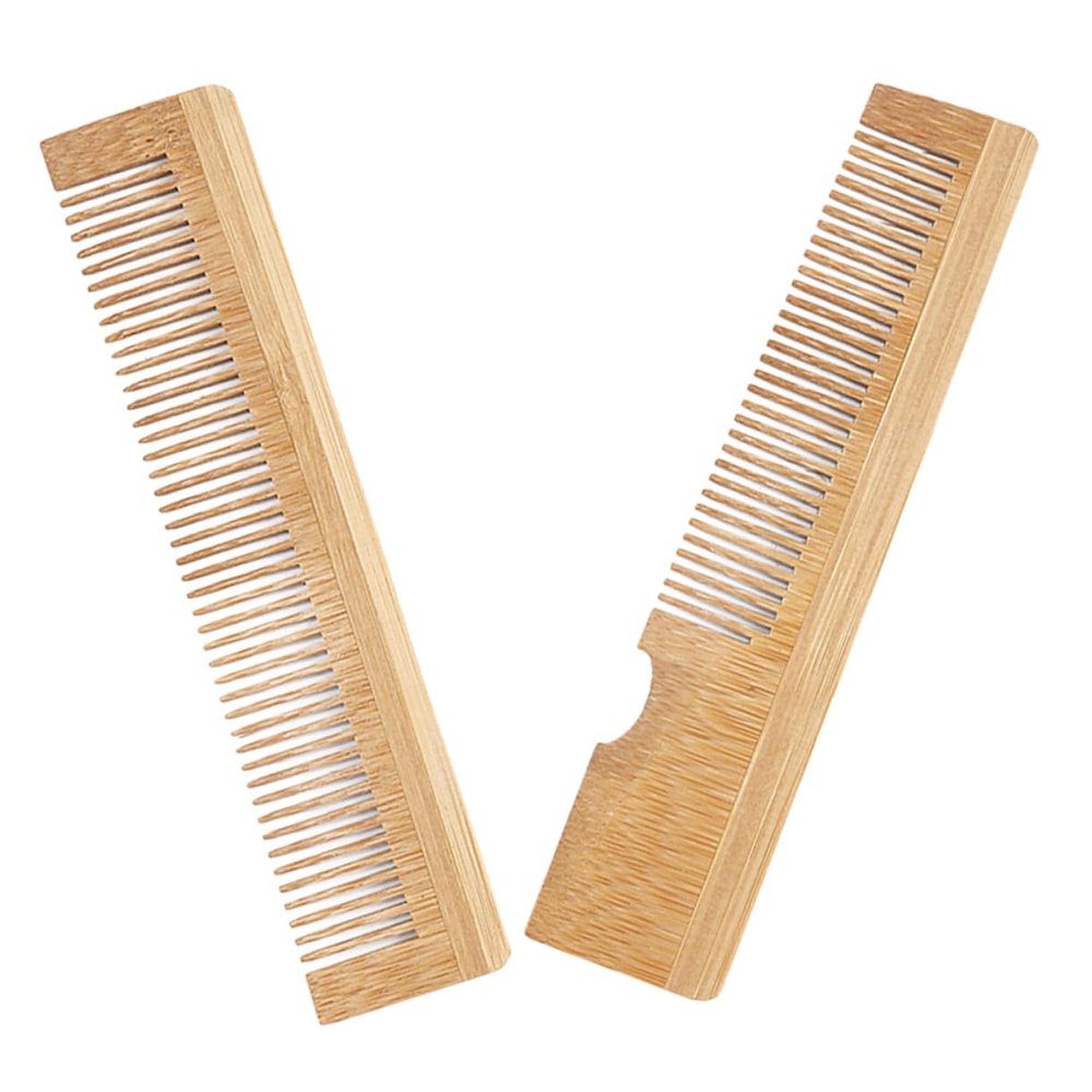 Ipetboom 2pcs Beard Comb for Men Travel Comb for Men for Beards Bamboo Grooming Kit