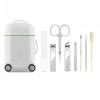 8-Piece Mini Travel Manicure Kit for Women - Portable Nail Clippers Set with Case - Includes Nail Clippers,Care Tools & Ear Pick (White) view 1